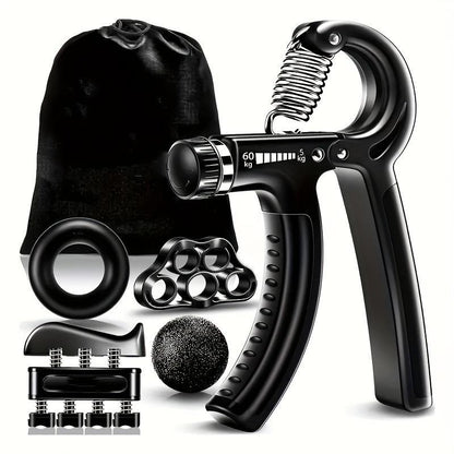 Hand Grip Strengthener Kit ( 5- Pack)- Adjustable Resistance Trainer