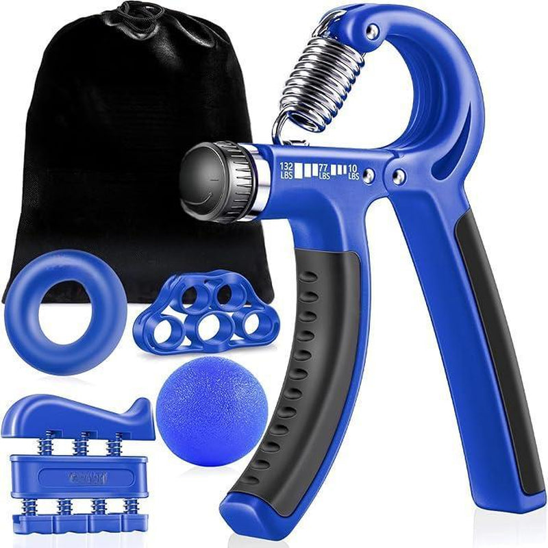 Hand Grip Strengthener Kit ( 5- Pack)- Adjustable Resistance Trainer