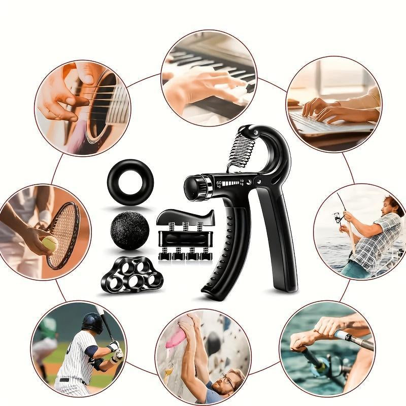 Hand Grip Strengthener Kit ( 5- Pack)- Adjustable Resistance Trainer